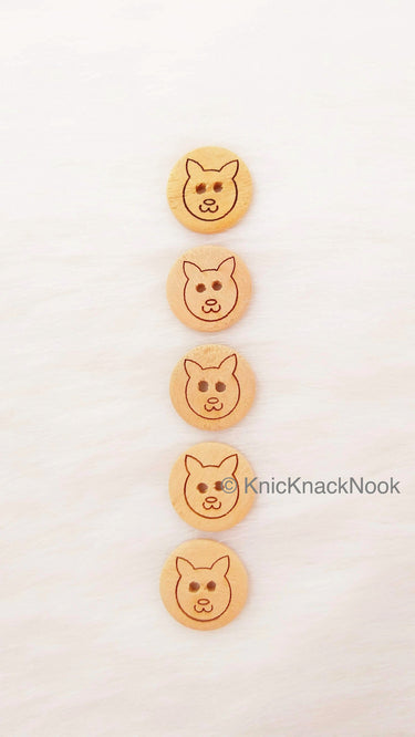 Wood Cat Buttons